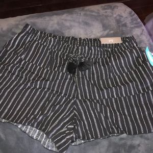 Black and white shorts